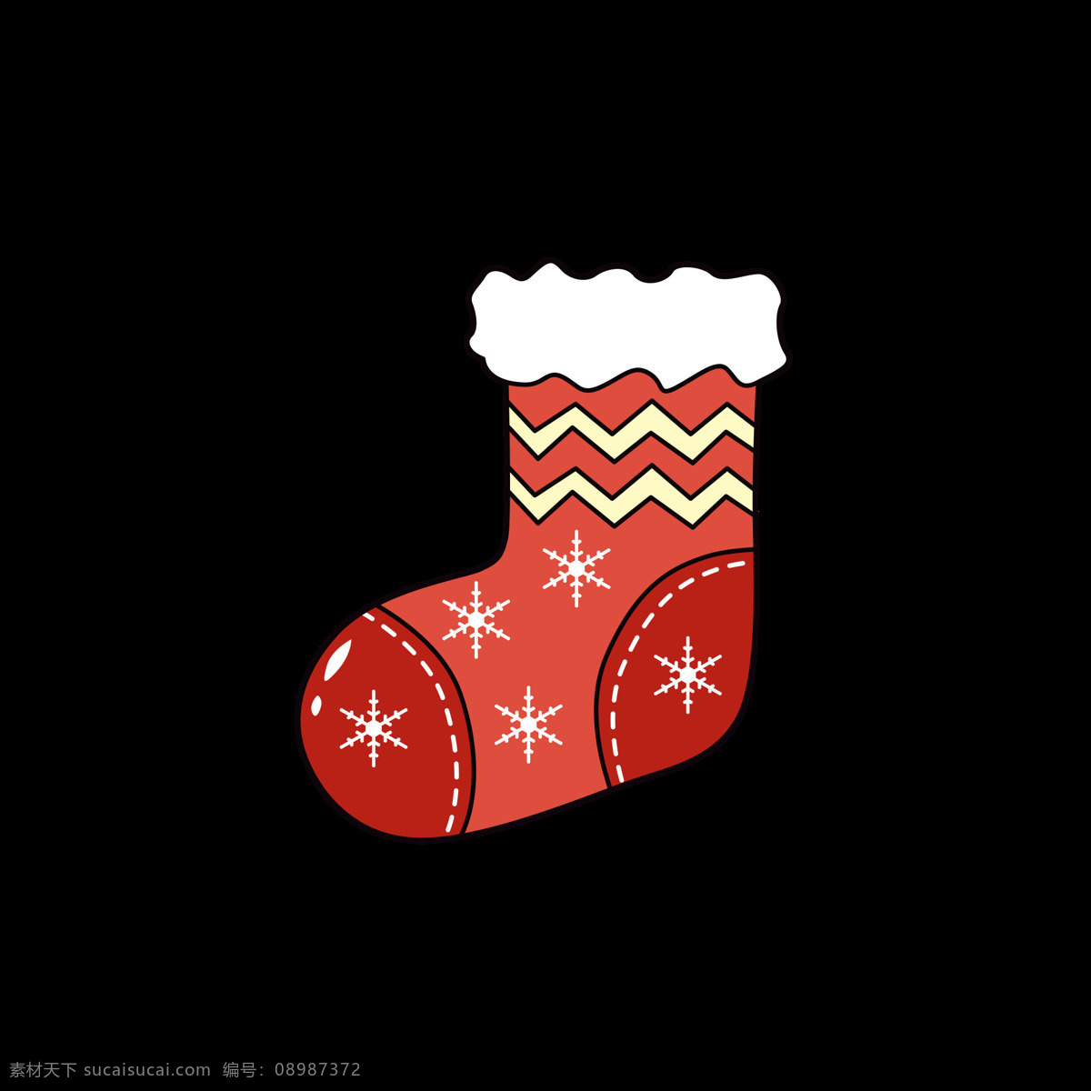 圣诞 卡通 可爱 袜子 手绘