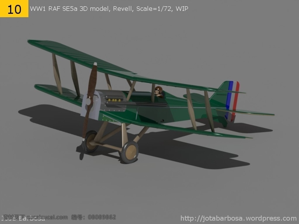 英国皇家空军 se5a 上 飞机 双翼飞机 第一次世界大战 3d模型素材 建筑模型