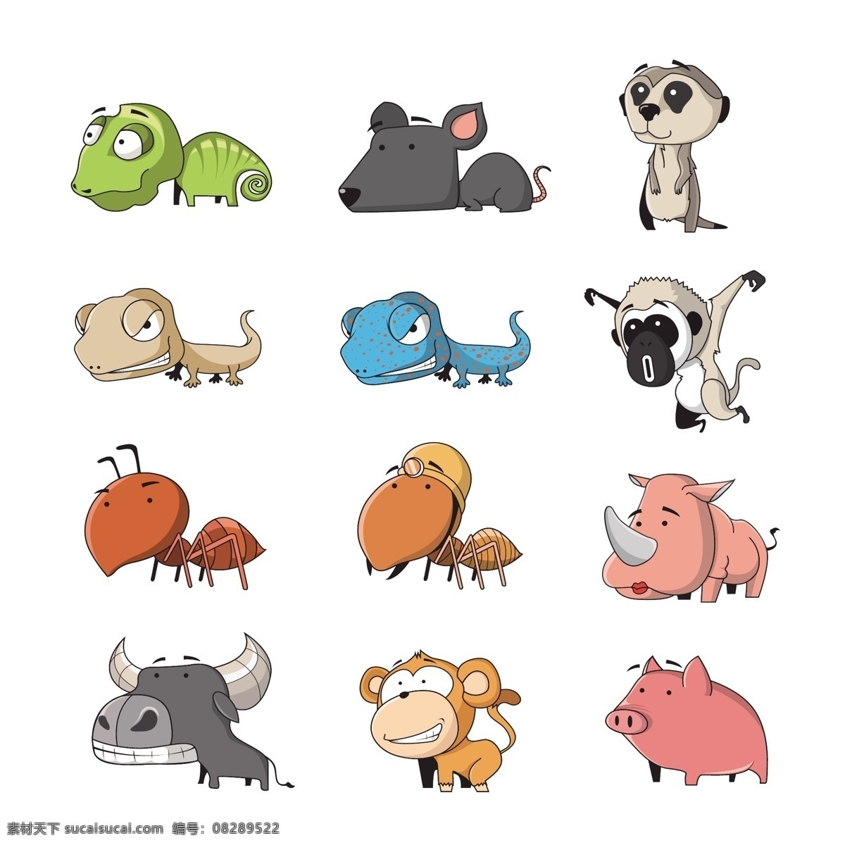 各种 动物 可爱 卡通 图 卡通图