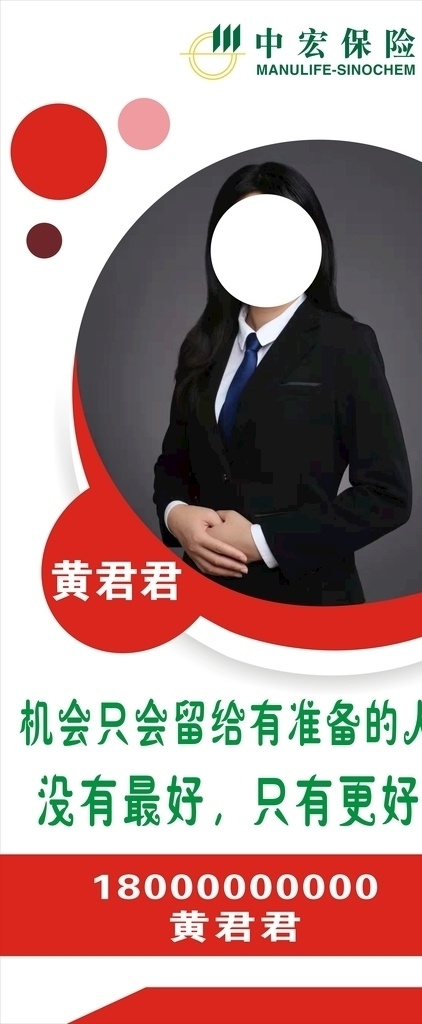 保险 个人简介 展架 中宏保险 没有最好 只有更好