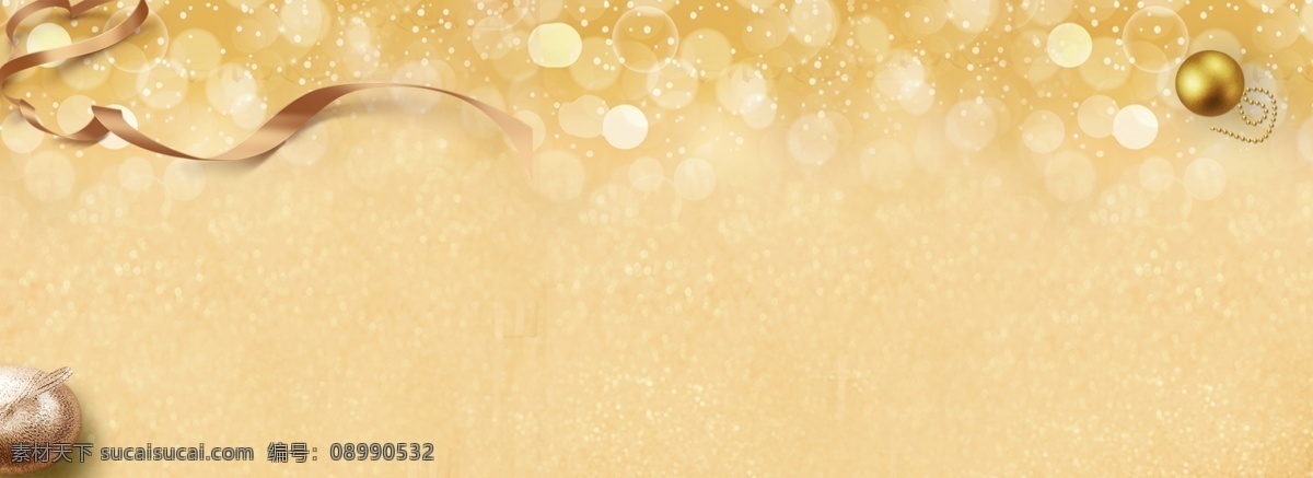 唯美 浪漫 金色 珠宝 banner 背景 金丝带 光点 原创背景 项链 金色球体 小金球 文艺典雅