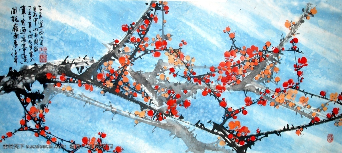 国画 梅花 花卉 书画展 美术展 风景国画 中国画 水墨画 绘画 美术作品 艺术作品 手绘 装饰画 清晰 写真 印刷 喷画 写生 写实 现代国画 书画作品 文化艺术 绘画书法