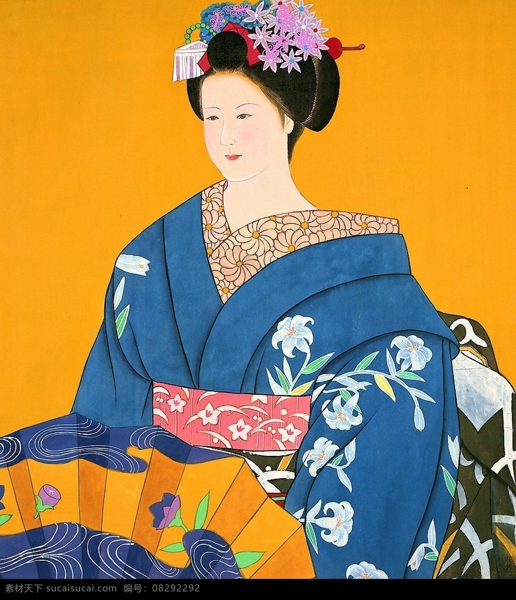 东洋仕女 日本 东洋 仕女 国画 画 工笔画 人物 女人 文化艺术 传统文化 设计图库