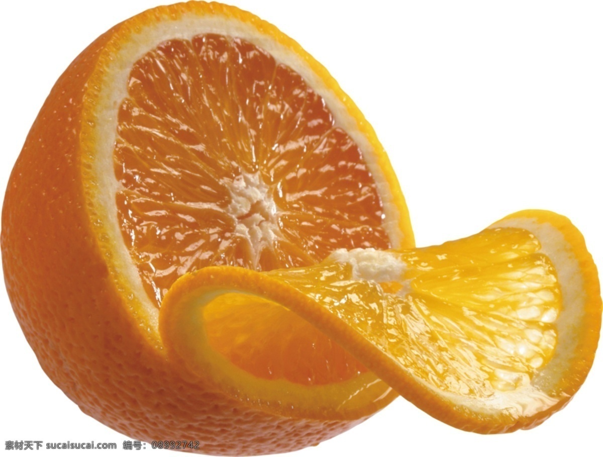 水果 柠檬 橘子 橙子 切开