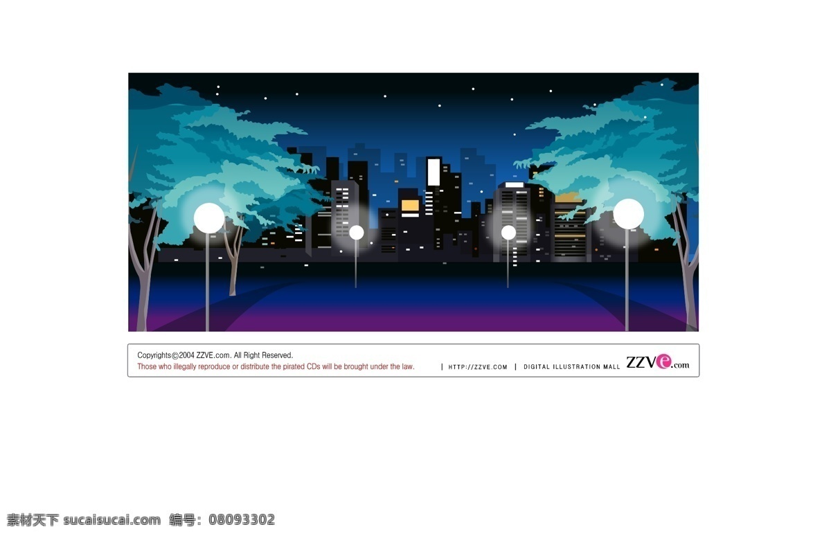 城市 路灯 城市路灯 建筑景观 矢量图库 自然景观 矢量 模板下载 城市月亮 建筑家居