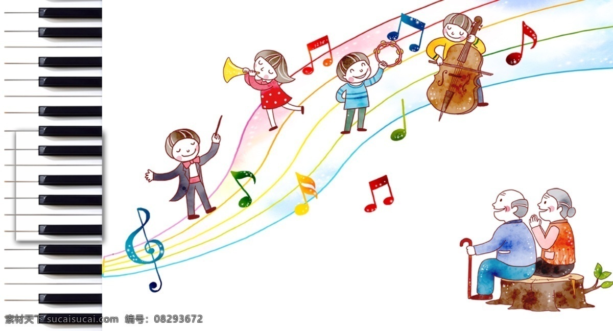 音乐卡通人物 音乐 琴行 背景墙 彩绘 手绘 卡通人物 卡通 文化艺术 舞蹈音乐