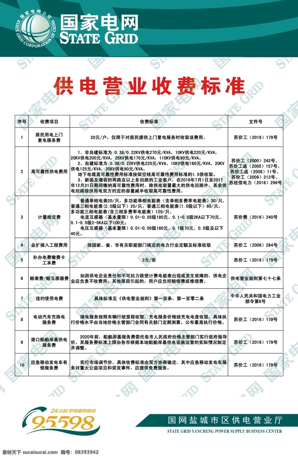 营业厅 收费标准 供电 营业 收费 标准