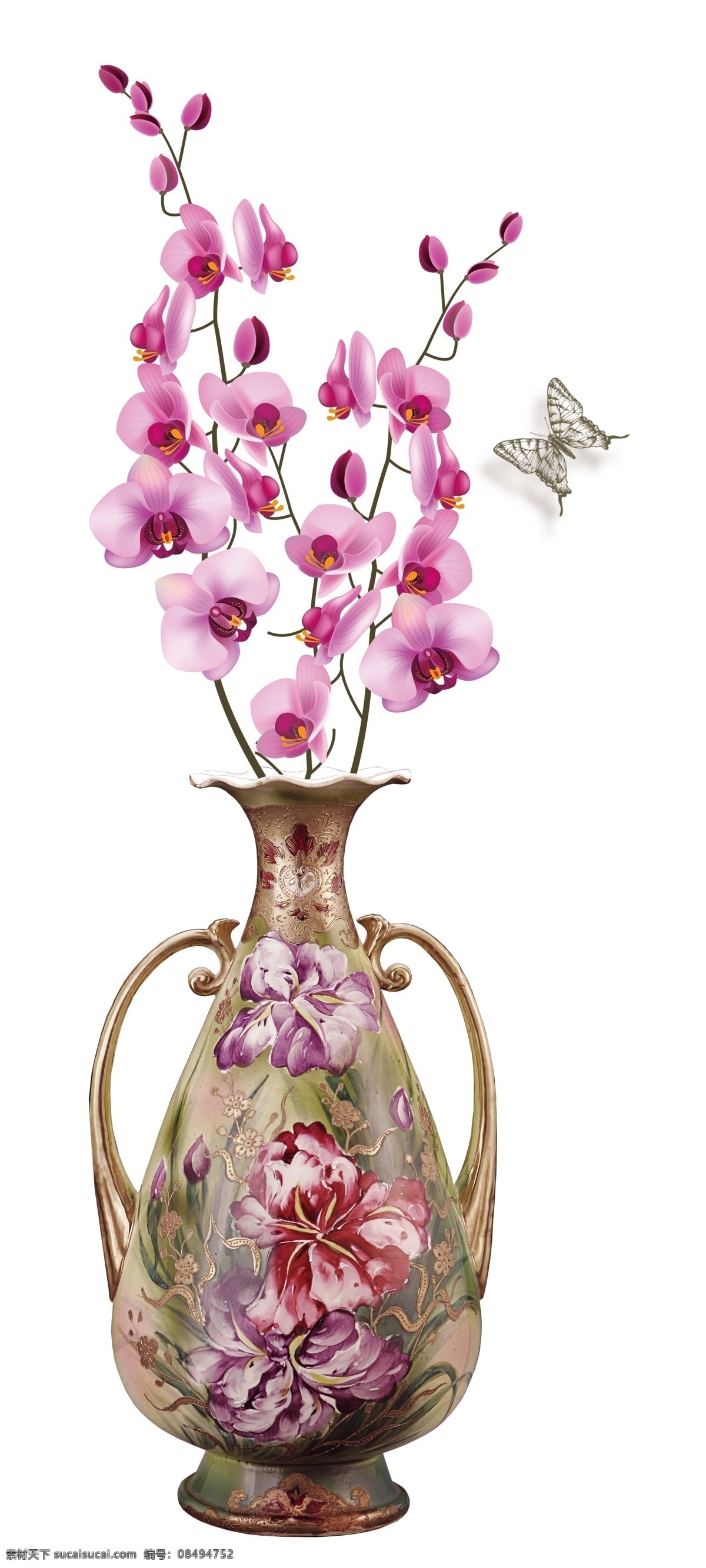 卡通花瓶 手绘花盆 花瓶插画 花瓶速写 花瓶绘画 画画花瓶 花卉 花朵 psd素材