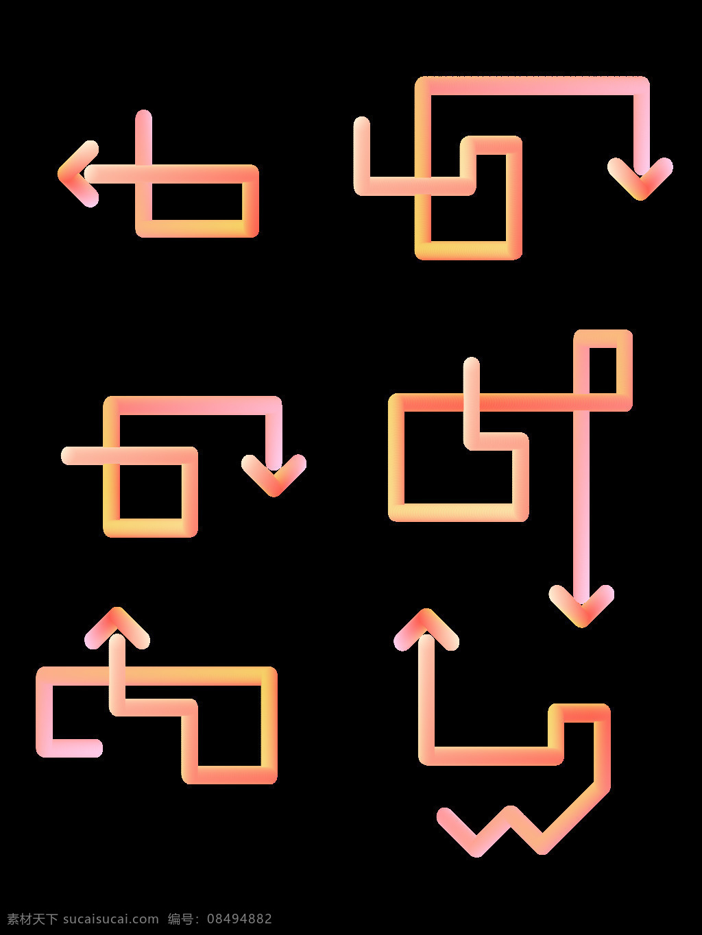 卡通 可爱 彩色 渐变 d 像素 箭头 元素 矢量 2.5d