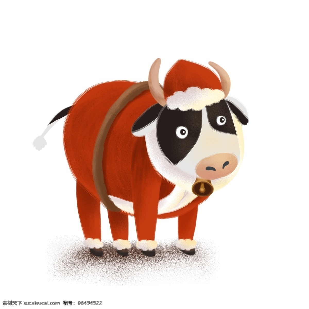 创意 圣诞节 奶牛 动物 卡通 牛