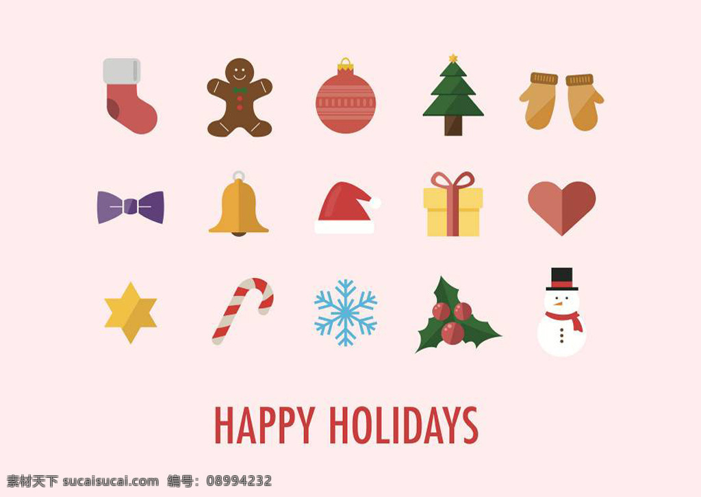 快乐 圣诞节 图标 集 sketch 彩色 袜子 圣诞树 手套 铃铛 雪花 雪人 星星