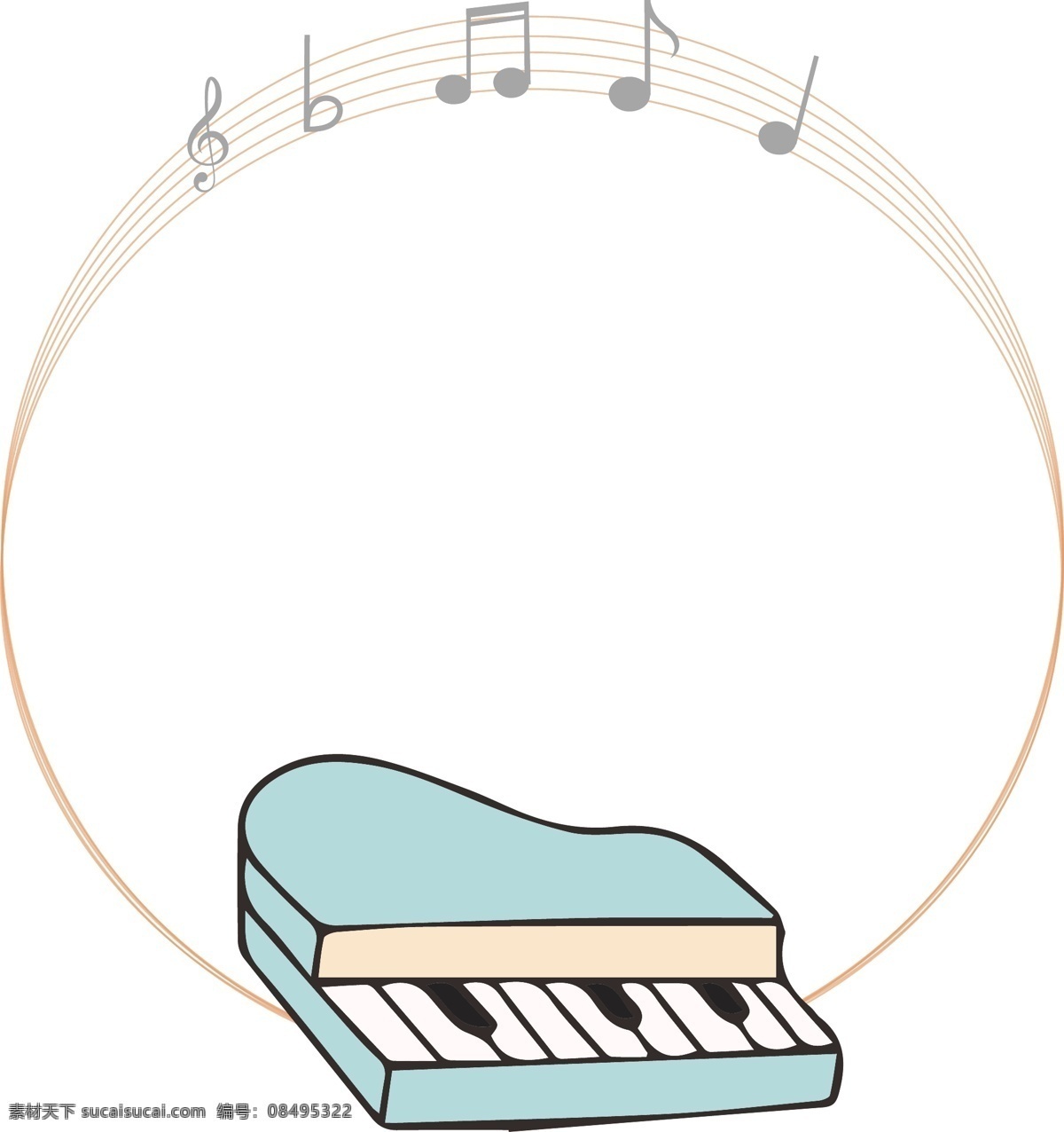 浅色 钢琴 音符 矢量 边框 玩具钢琴 儿童玩具 电子琴 可爱音符 简约边框 音乐 乐章