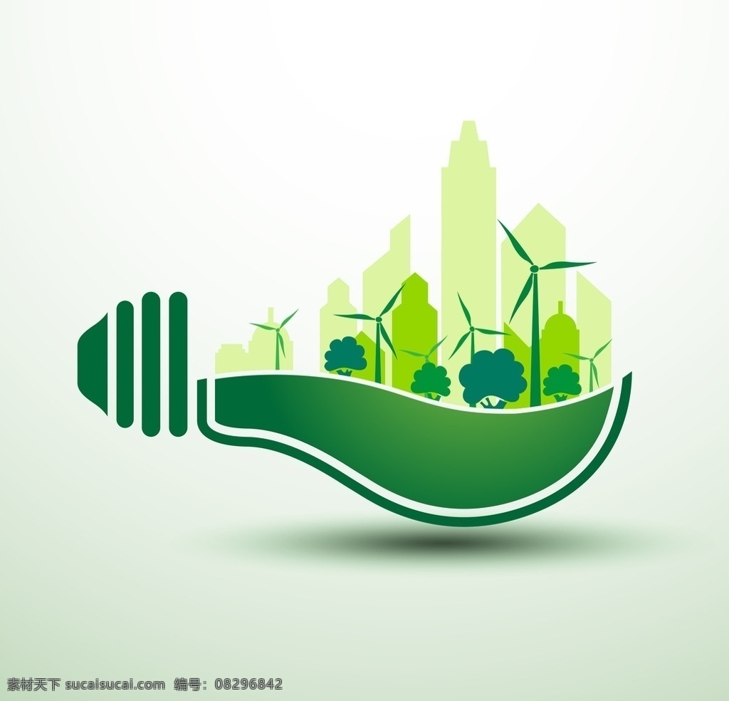 生态标识 生态图标 生态地球 电灯 灯泡 绿叶 绿色 节能 能源 环保 eco 生态 手绘 时尚 背景 矢量 网页小图标 标志图标