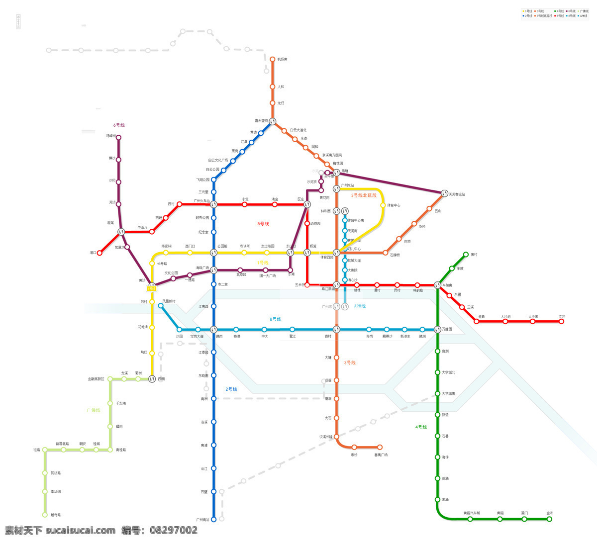 广州 地铁 线路图 交通 示意图