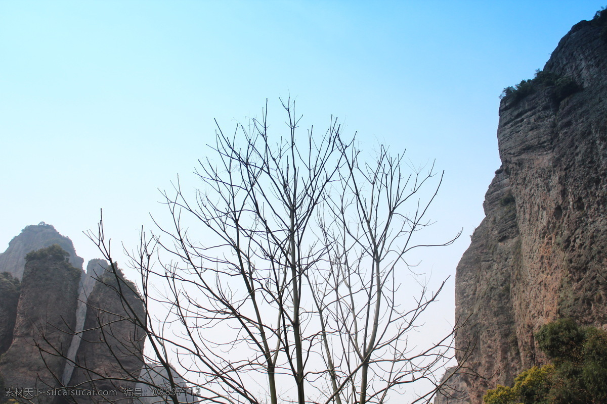 雁荡山 剪影 蓝色 旅游摄影 山峦 树枝 天空 自然风景 灵峰 psd源文件