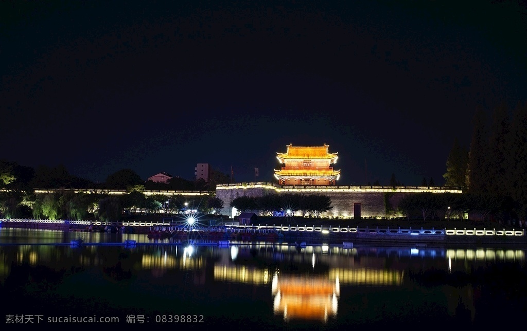 荆州古城 荆州 古城 夜景 文化 壁纸 楚文化 东门 旅游 建筑园林 园林建筑