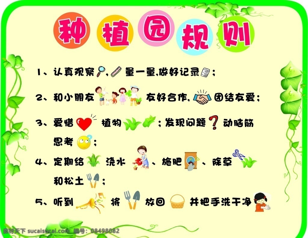 种植园规则 幼儿园规则 活动规则 规则素材 背景素材