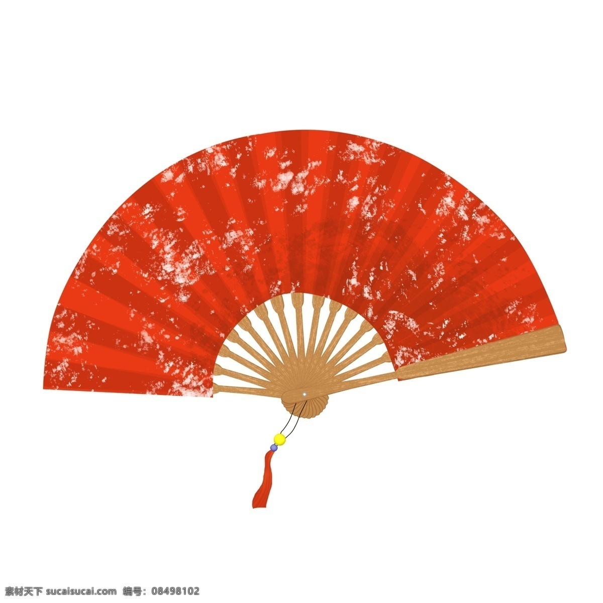 手绘 夏季 元素 古风 纸 扇子 纳凉 用品 免 抠 纸扇 红色