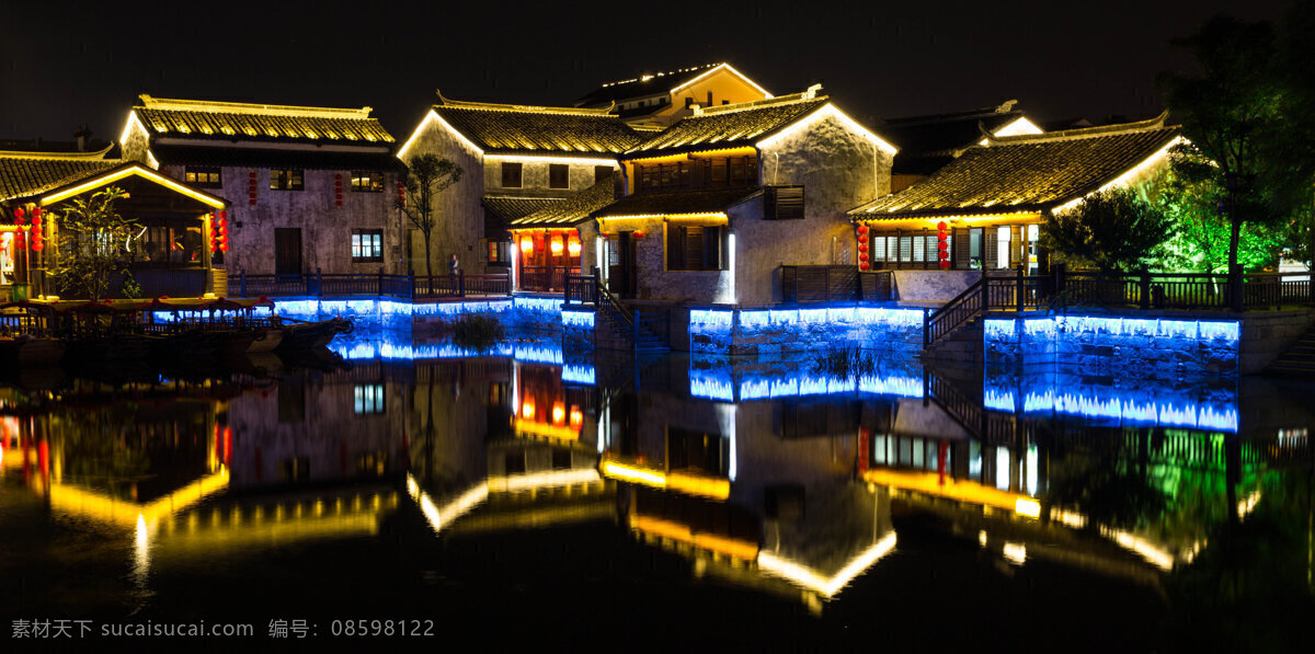 江苏 无锡 荡 口 古镇 夜景