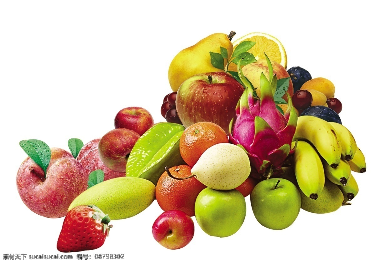 水果拼图 水果 苹果 香蕉 草莓 分层 源文件