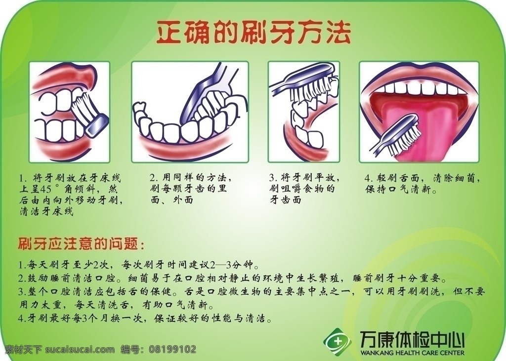 正确 刷牙 方法 刷牙方法 绿色 怎么刷牙 教你刷牙 电脑网络 生活百科 矢量