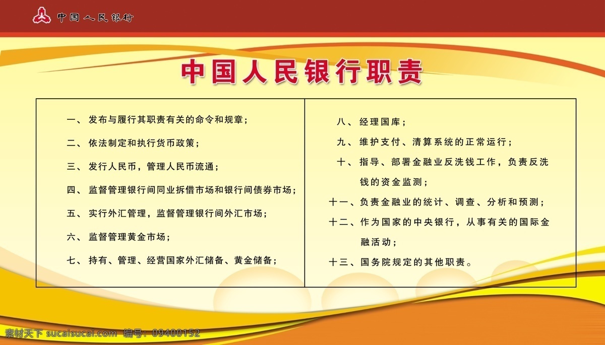 银行展板 展板 中国人民银行 标志 职责 制度展板 银行宣传栏 展板模板 广告设计模板 源文件