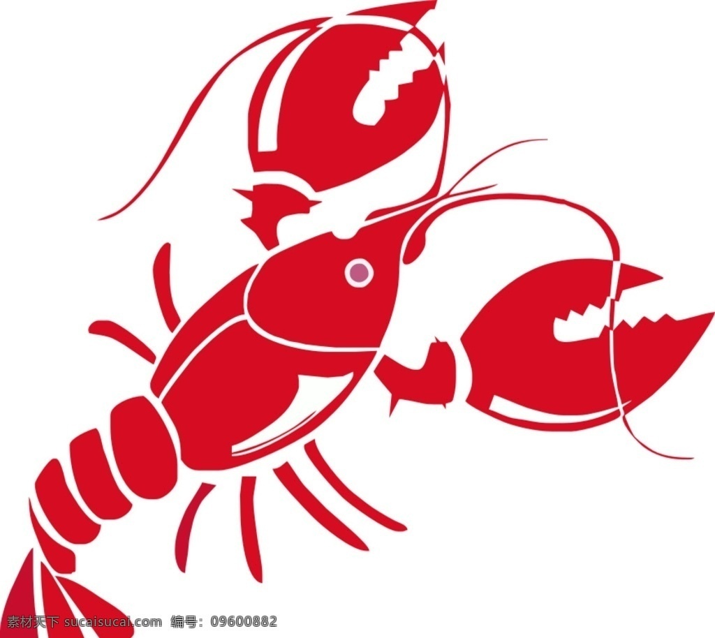 卡通 矢量 小 龙虾 小龙虾 红色 标志 logo设计