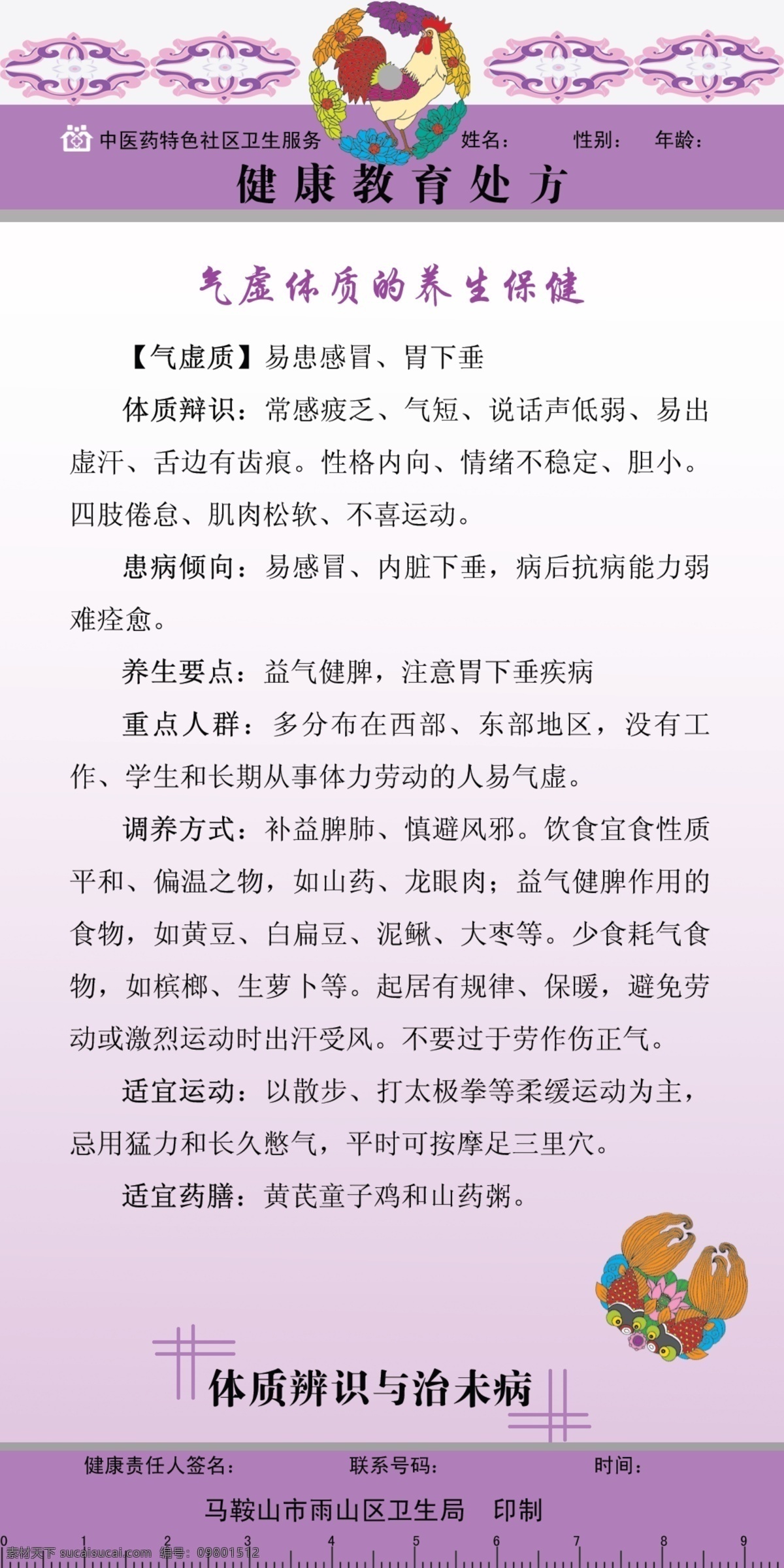 气虚 体质 养生保健 中医药处方 气虚体质 健康教育 处方 分层