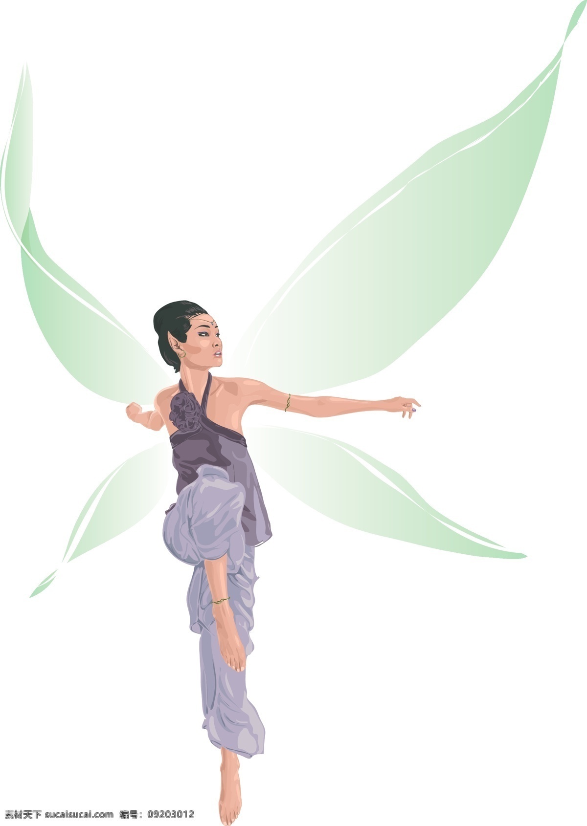 格式 女性 精灵 矢量 翅膀 飞行 神话人物 矢量人物 仙女 矢量图