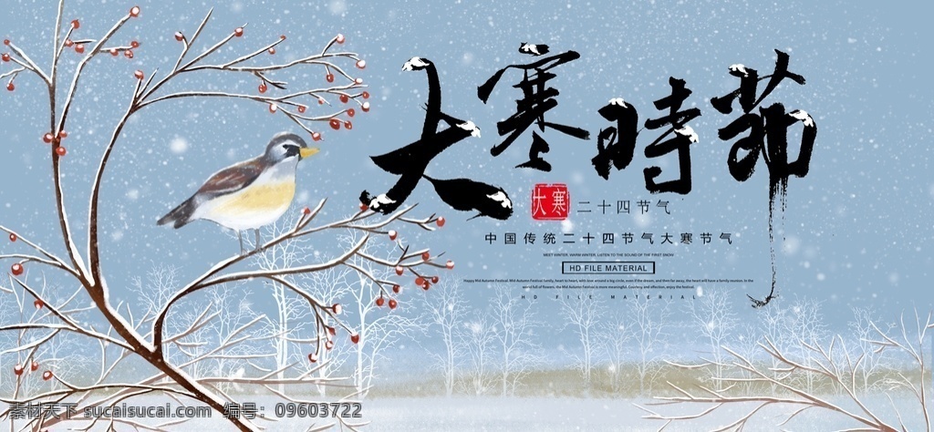 大寒 传统节日 大寒海报 二十四节气 24节气 冬季 传统节气 冬景 雪花 节气海报 冰雪 24节气图 大寒节气海报 大寒插画海报 大寒时节海报