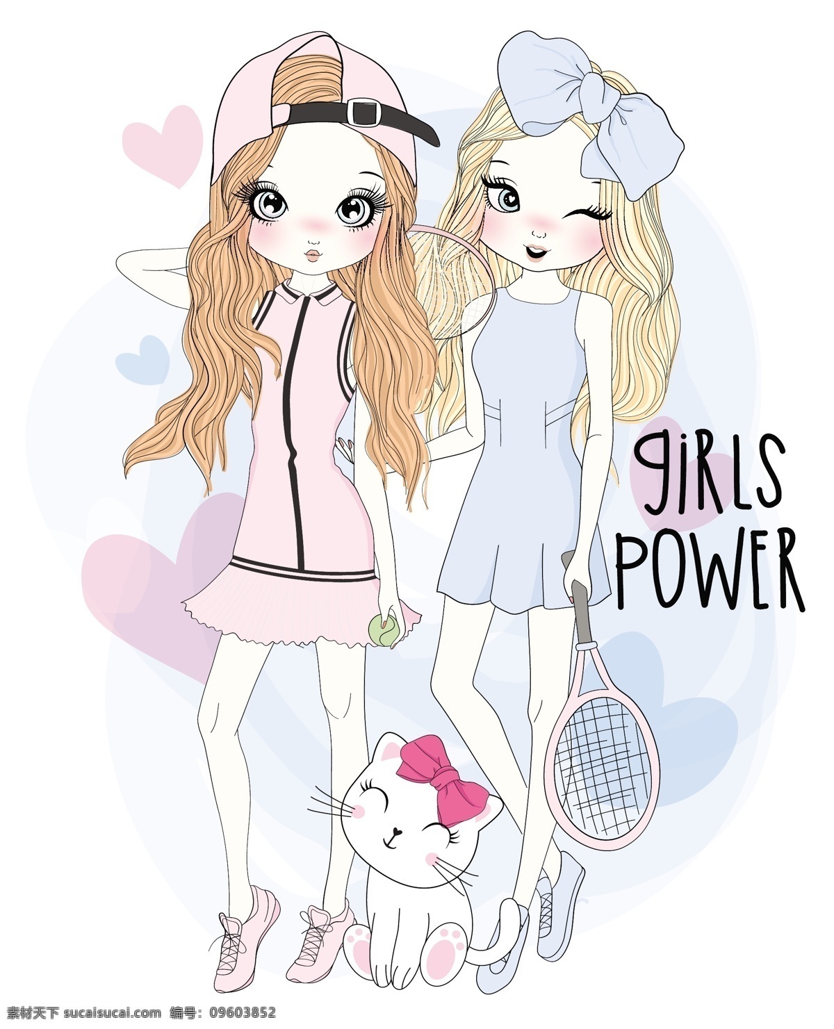 时尚手绘女孩 时尚 手绘 卡通 女孩 女生 清新 女孩素材 人物 卡通儿童 卡通设计