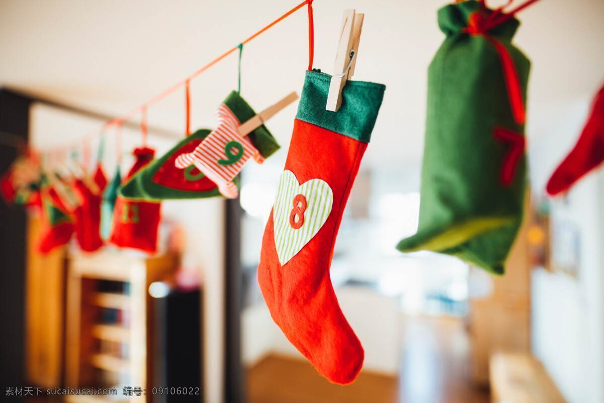 圣诞节 袜子 圣诞 节日 外国 装饰 挂饰 礼物 氛围