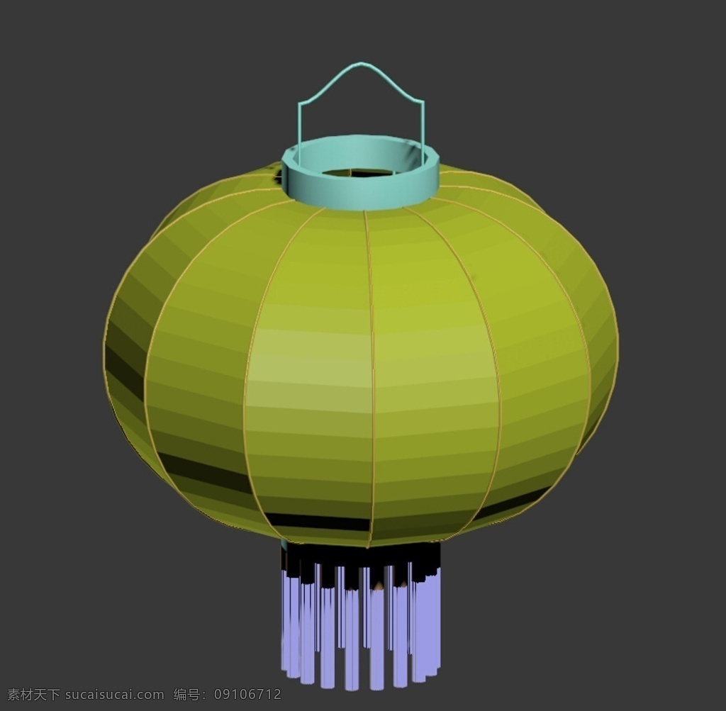 3d 灯笼 穗子 绿色 紫色 3d设计 3d作品 max