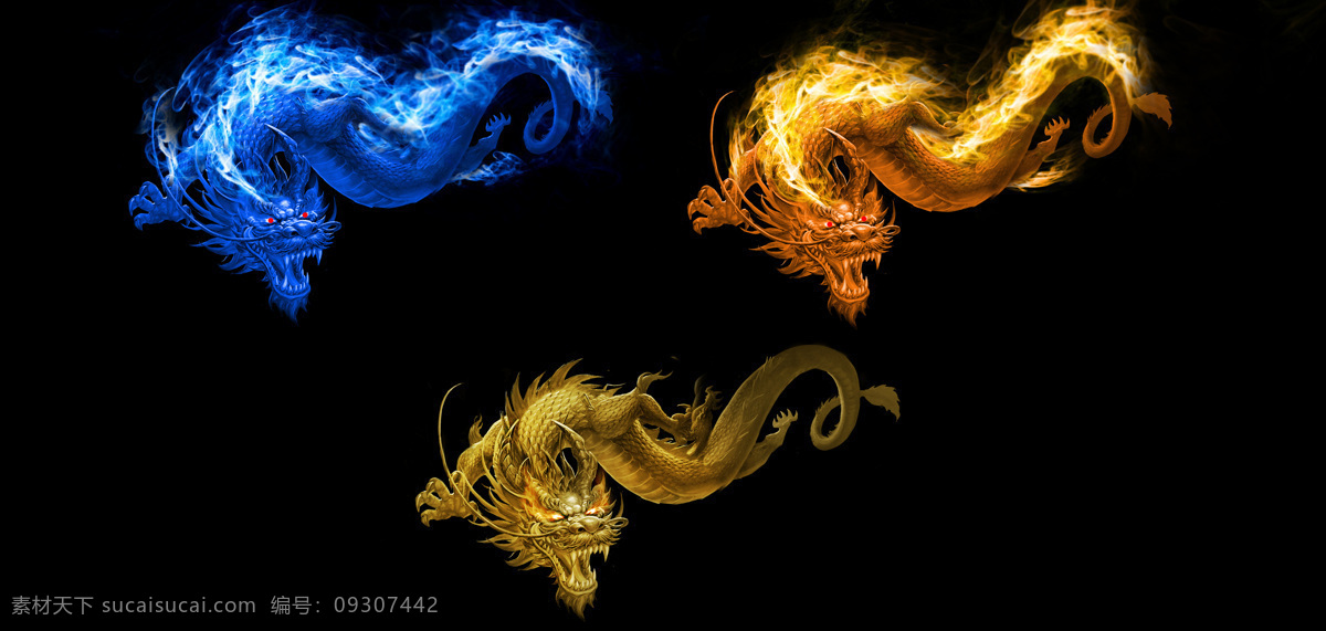 龙 吉祥 工笔画 吉 金龙 龙王 中国龙 吉祥图案 古典图案 火凤凰 原画工笔画等 文化艺术 传统文化