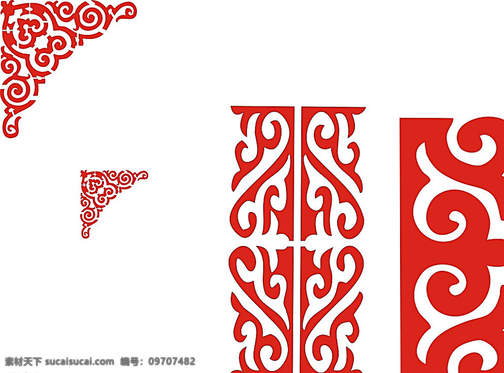 哈萨克图案 哈萨克 地毯 边框 边角 喷涂 标志图标 公共标识标志 白色