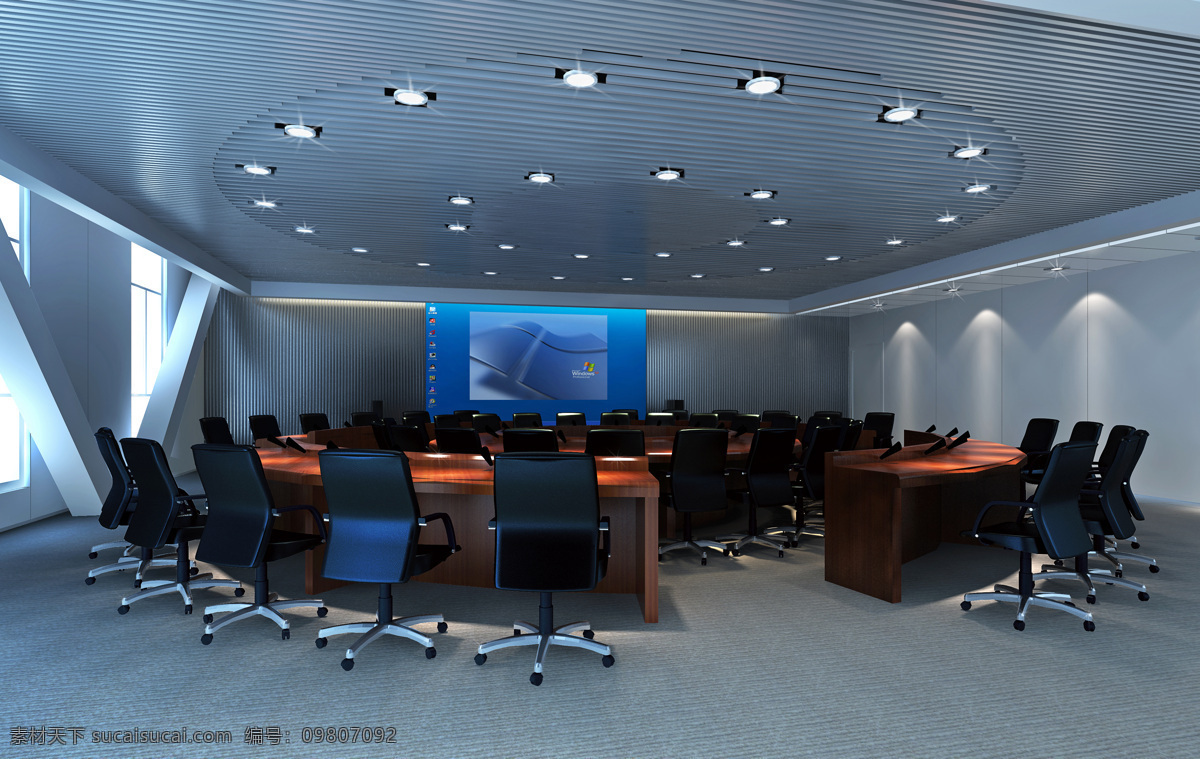 3d 党员 黑色 环境设计 会议室 蓝色 室内 室内设计 效果图 室内效果图 投影仪 现代 vr 家居装饰素材