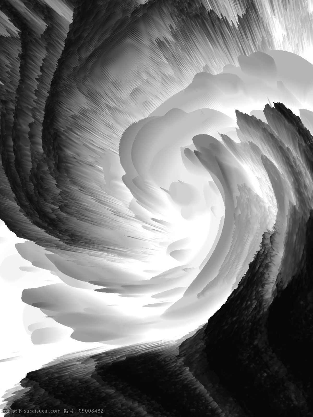 原创 3d 黑色 抽象 炫 酷 水墨 漩涡 背景 黑白 3d背景 广告背景