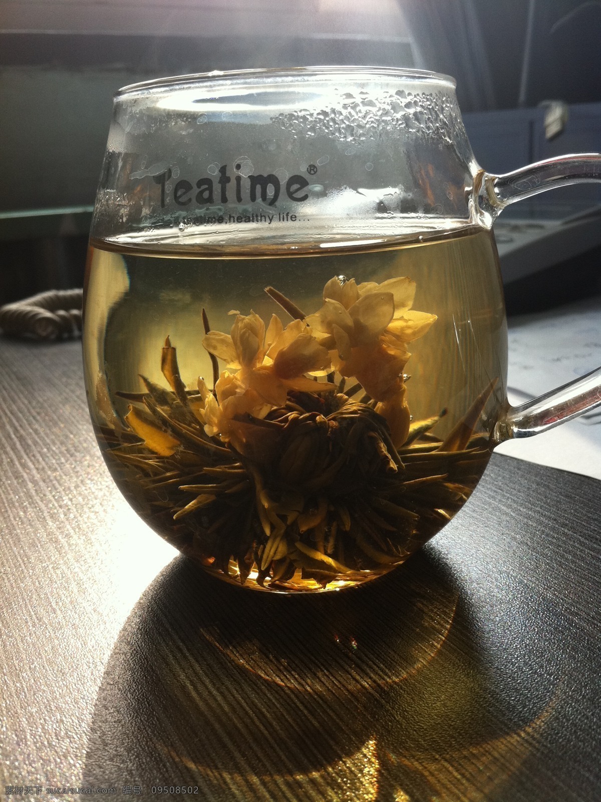 观赏 茶 餐饮美食 茶杯 花茶 饮料酒水 观赏茶 水中花开 素馨 psd源文件 餐饮素材