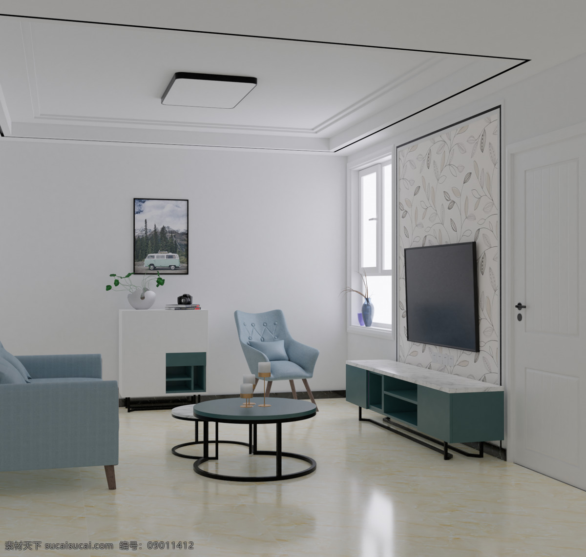 小 户型 客厅 效果图 blender 原创 北欧风 3d设计 3d作品