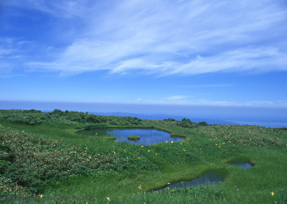 蓝天和湖水