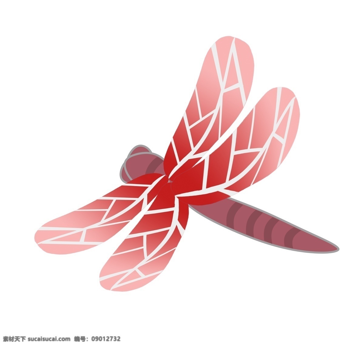 飞舞昆虫蜻蜓 红色 立体 动物