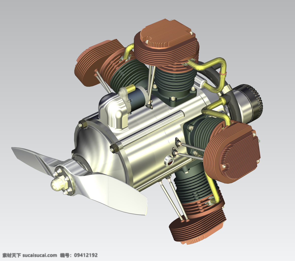 缸 回转 发动机 工具 机械设计 组件 3d模型素材 电器模型