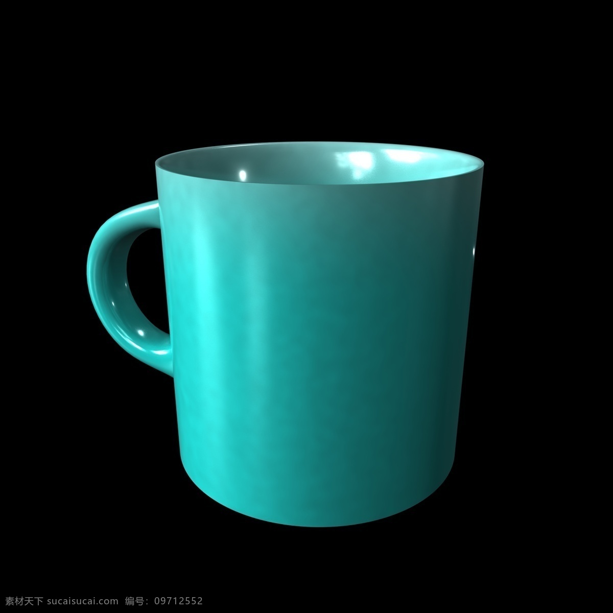 蓝色 立体 水杯 装饰 亮色立体杯子 杯子 美感杯子 艺术 c4d 创意 插图 现代风装饰