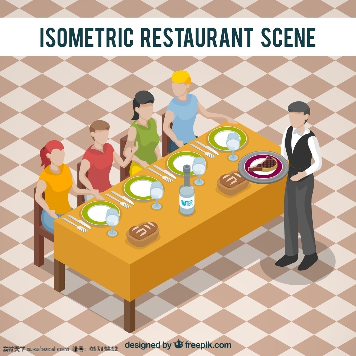家庭 餐厅 矢量 家庭餐厅 矢量素材 卡通人物 人物 用餐 卡通餐厅场景 白色