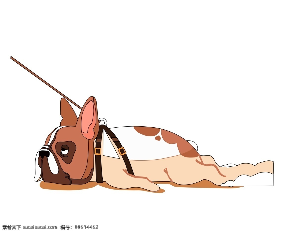 宠物 斗牛 犬 元素 主题 手绘 插画 矢量图 斗牛犬 矢量 海报 动物