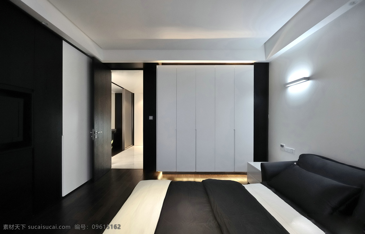 简单 卧室 效果图 搭配效果图 黑白主题 家居装饰品 家装效果图 室内软装图 现代装修
