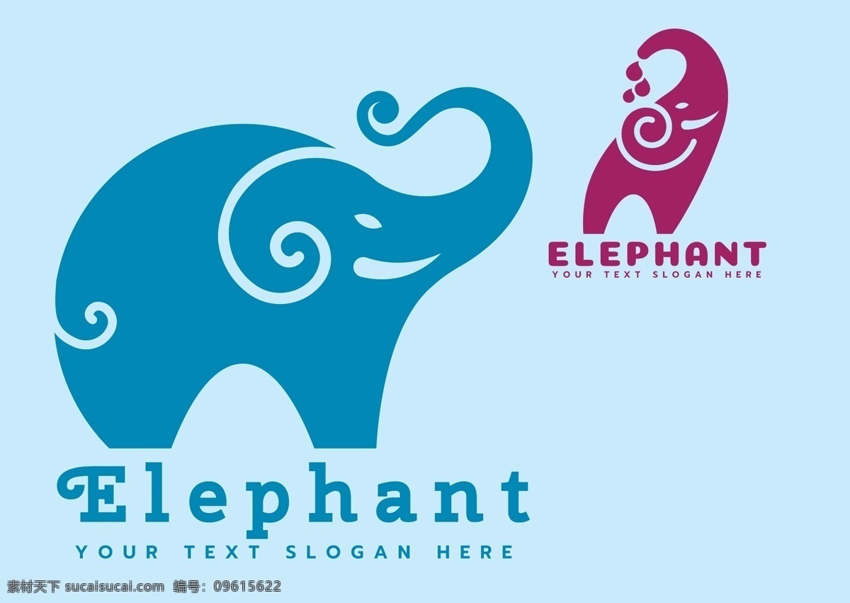 小象图标 小象logo 企业商标 企业宣传 vi设计 公司标志 图标设计 蓝色 logo 小象 卡通动物 可爱的动物 标志图标 其他图标