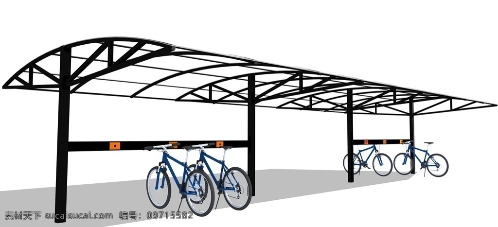 自行车棚 3d 模型 车棚 自行车 电动车 充电桩 雨棚 阳光棚 创意设计 3d模型 3d设计 max