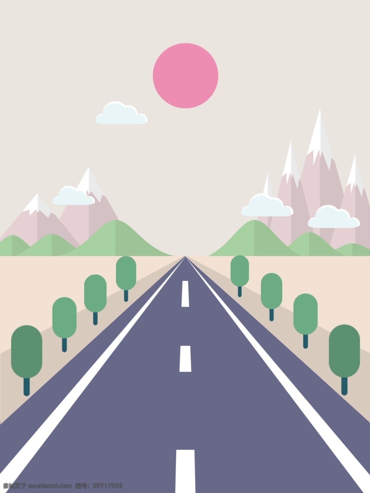 扁平 手绘 卡通 风景 广告 通用 背景