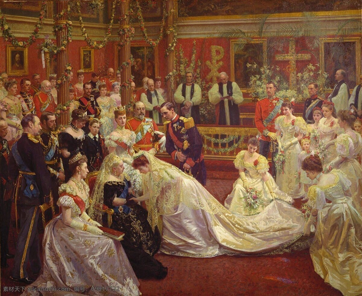 英国 毛德 公主 婚礼 维多利亚女王 维多利亚 亚历山德拉 爱德华 弗雷德里克 五世 亚历山德琳娜 艾伯特 公爵 夫人 奥尔 佳 绘画书法 文化艺术